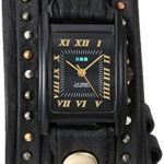 La Mer Collections Women’s Quartz Metal and Leather Casual Watch, Color:Black (Model: LMSW9052)