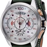 Adee Kaye Men’s ‘WHIRLLING COLLECTION’ Quartz Stainless Steel and Leather Sport Watch, Color:Green (Model: AKE8900-M/LGN-WIDE)