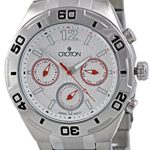 Mens Croton Stainless Steel Large Multifunction 3 Eye Black Dial Watch Ca3012721ssl