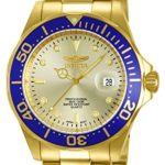 Invicta Men’s 14124 Pro Diver Gold Dial 18k Gold Ion-Plated Stainless Steel Watch