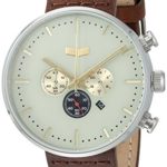 Vestal ‘Roosevelt Chrono’ Quartz Stainless Steel and Leather Dress Watch, Color:Brown (Model: RSTCL03)