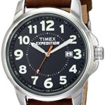 Timex Men’s T44921 Expedition Metal Field Brown Leather Strap Watch