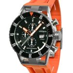 Locman Italy Men’s ‘Montecristo Professional’ Quartz Stainless Steel and Rubber Diving Watch, Color:Orange (Model: 051200KOBKNKSIO)