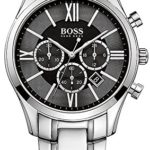 Hugo Boss Ambassador Chronograph Stainless Steel Mens Watch Black Dial Date 1513196