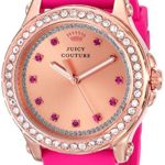 Juicy Couture Women’s 1901190 Pedigree Rose Gold-Tone Watch with Silicone Strap