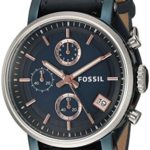 Fossil Women’s ES4113 Original Boyfriend Sport Chronograph Blue Leather Watch