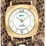 La Mer Collections Women’s LMODY3005 Odyssey Stainless Steel Watch with Snakeskin Leather Wrap Band