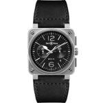 Bell and Ross Aviation Black Dial Automatic Mens Watch BR0394-BL-SI/SCA