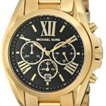 Michael Kors Goldtone Plated Stainless Steel Bradshaw Watch with Black Dial
