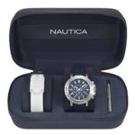 Nautica Men’s ‘PORTHOLE CHRONO’ Quartz Stainless Steel and Silicone Casual Watch, Color:Blue (Model: NAPPRH007)