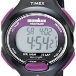 Timex Women’s T5K523 Ironman Essential 10 Mid-Size Black/Purple Resin Strap Watch