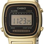 Casio Women’s LA670WGA-1DF Daily Alarm Digital Gold-tone Watch