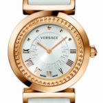 Versace Women’s P5Q80D001 S001 “Vanity” Rose Gold Ion-Plated Watch with Leather Band