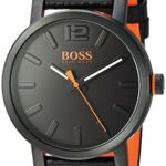 HUGO BOSS Men’s ‘BILBAO’ Quartz Stainless Steel and Leather Casual Watch, Color:Black (Model: 1550038)