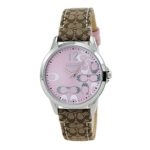 Coach Womens 14501621 Classic Signature Strap Pink Dial Watch