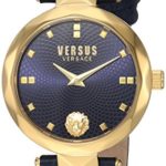 Versus by Versace Women’s ‘COVENT GARDEN’ Quartz Stainless Steel and Leather Casual Watch, Color:Blue (Model: SCD030016)