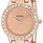 Fossil Women’s ES3020 Jesse Rose Gold-Tone Stainless Steel Watch with Link Bracelet