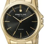 Kenneth Cole New York Men’s ‘Diamond Rock Out’ Quartz Stainless Steel Dress Watch, Color: Gold-Toned (Model: 10027421)
