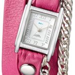 La Mer Collections Women’s ‘Multi Chain’ Quartz Stainless Steel Case Back, Nickle Free Mixed Metal Alloy and Leather Watch, Color:Pony Pink / Silver-Toned (Model: LAMERMULTI4511)