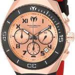 Technomarine Men’s ‘Manta’ Quartz Gold and Silicone Casual Watch, Color:Black (Model: TM-215065)