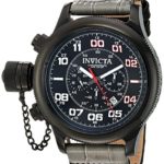 Invicta Men’s ‘Russian Diver’ Quartz Stainless Steel and Leather Casual Watch, Color:Grey (Model: 22289)