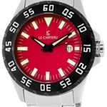 Le Chateau #7075M_RED Men’s Dynamo Stainless Steel Red Dial Automatic Watch