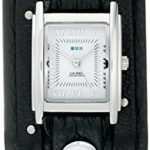 La Mer Collections Women’s LMSW1000 Black Silver Stud Analog Display Quartz Black Watch
