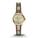 Burberry Women’s Swiss The Classic Round Multi-Color Fabric Strap Timepiece 32mm BU10114