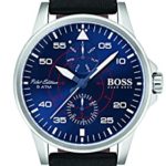 Hugo Boss Men’s Aviator Watch 1513515 Black 44mm Stainless Steel