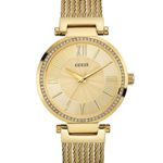 GUESS Women’s U0638L2 Sophisticated Gold-Tone Watch with Self-Adjustable Bracelet