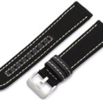 Hadley-Roma Men’s MSM848RT 220 22-mm Black Genuine ‘Kevlar’ with Off-White Stitching Watch Strap