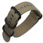 Khaki High-end Superior Nato style Sturdy Import Canvas Sport Watch Band Strap Replacement for Men