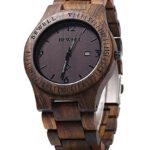 Bewell Luxury Natural Handmade Wood Watch Top Gift Analog Quartz Wooden Watch Ebony Wooden Watches