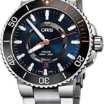 Oris Aquis Date STAGHORN RESTORATION LIMITED EDITION Mens Stainless Steel Automatic Diver Watch – 43mm Blue Face Analog Swiss Luxury Waterproof Dive Watch For Men 01 735 7734 4185-Set MB
