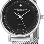 Stuhrling Original Women’s 734LM.02 Analog Ascot Casatorra Elite Swiss Quartz Mesh Bracelet Watch with Diamond Accent