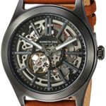 Kenneth Cole New York Men’s ‘ Automatic Stainless Steel and Leather Dress Watch, Color:Beige (Model: 10030817)
