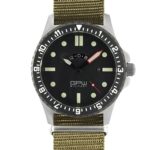 German Military Titanium Watch. GPW GMT. 200M W/R. Sapphire Crystal. Olive Nylon Strap.
