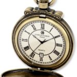 Charles-Hubert Paris 3863-G Classic Gold-Plated Antiqued Finish Quartz Pocket Watch