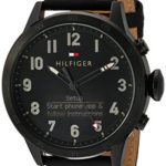 Tommy Hilfiger Men’s ‘TH 24/7’ Quartz Resin and Leather Smart Watch, Color: Black (Model: 1791301)