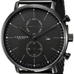 Akribos XXIV Men’s AK685BK Swiss Quartz Movement Watch with Black Dial and Stainless Steel Bracelet