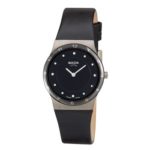 Boccia B3202-02 Ladies Titanium Black Leather Strap Watch