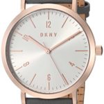 DKNY Women’s ‘Minetta’ Quartz Stainless Steel and Leather Casual Watch, Color:Grey (Model: NY2652)