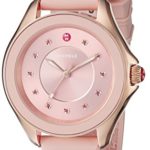 MICHELE Women’s MWW27A000003 CAPE Rose Gold-Tone Stainless Steel Watch with Pink Silicone Band