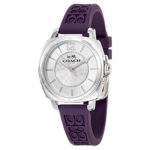 Coach Womens 14502091 Mini Boyfriend Signature Purple Strap Silver Tone Watch