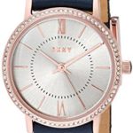 DKNY Women’s ‘Willoughby’ Quartz Stainless Steel and Leather Casual Watch, Color:Blue (Model: NY2553)
