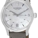 Victorinox Alliance Small White Mother of Pearl Dial Grey Leather Ladies Watch 241662