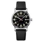 Wenger Men’s ‘Sport’ Swiss Quartz Stainless Steel and Silicone Casual Watch, Color:Black (Model: 01.1641.110)