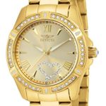 Invicta Women’s 21384 Angel Crystal-Accented 18k Gold Ion-Plated Stainless Steel Watch