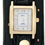 La Mer Collections Women’s LMSW1001 Black Gold Stud Analog Display Quartz Black Watch