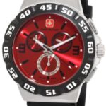 Swiss Military Calibre Men’s 06-4R2-04-004 Racer Chronograph Red Dial Black Rubber Watch